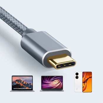 USB C към USB B 2.0 кабел за принтер, плетен скенер за принтер за Epson HP Canon Brother MacBook Pro Samsung MIDI Controlle кабел