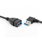 23 cm 90 stupnjeva gore & dolje & lijevo & desno pod kutom USB 3.0 A muški na USB ženski produžni adapter crni kabel