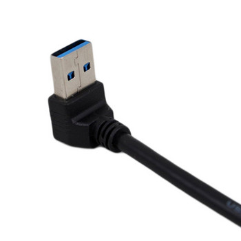 23 см 90 градуса нагоре и надолу и наляво и надясно под ъгъл USB 3.0 A мъжки към USB женски удължителен адаптер Черен кабел