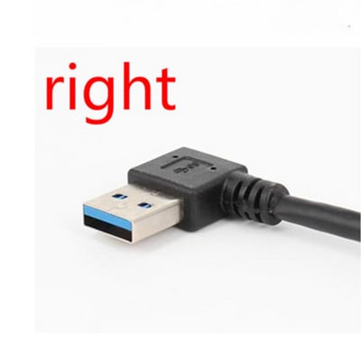23 cm 90 stupnjeva gore & dolje & lijevo & desno pod kutom USB 3.0 A muški na USB ženski produžni adapter crni kabel