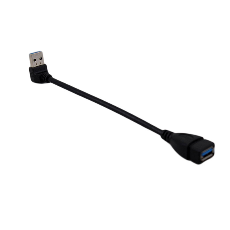 23 cm 90 stupnjeva gore & dolje & lijevo & desno pod kutom USB 3.0 A muški na USB ženski produžni adapter crni kabel