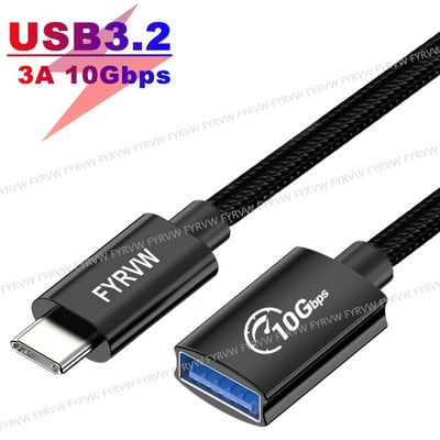 USB C uz USB OTG kabelis USB3.1 Gen2 OTG 10 Gbps adapteris C tipa USB C uz USB 3.1 kabeļa adapteris MacBook Pro pārveidotājam