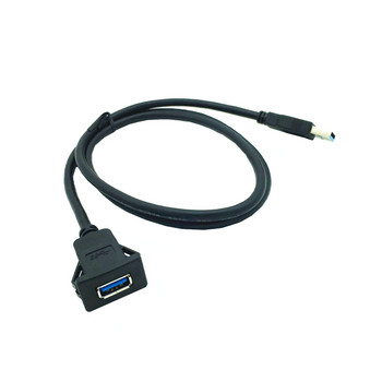 Καλώδιο υποδοχής USB 1m/2m USB3.0 Auto Car Flush Mount αρσενικό σε θηλυκό Πίνακας ταμπλό προέκτασης καλωδίου τετράγωνο καλώδιο USB για μοτοσικλέτα