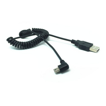 mini usb καλώδιο USB Type-A σε Mini 5Pin Ορθή γωνία φόρτισης Καλώδιο ελατηρίου φόρτισης για GPS Navigator 0,5m-1,2m