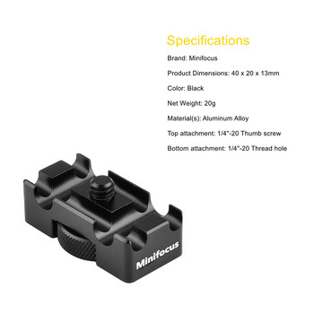 Μπλοκ σφιγκτήρα καλωδίου Mini Tether Κάμερα DSLR Ψηφιακή κάμερα κλειδαριάς USB Προστατευτικό κλιπ για τοποθέτηση σε τρίποδο Σύνδεση πλάκας γρήγορης αποδέσμευσης