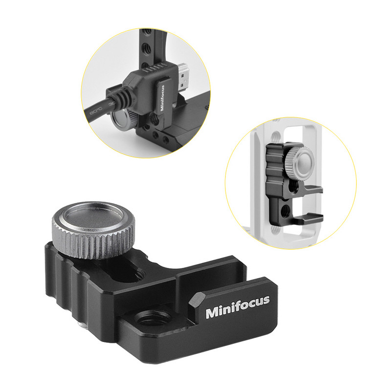 Mini Tether kábelrögzítő blokk DSLR fényképezőgép digitális USB zár klip védő szerszámok állványra rögzíthető gyorskioldó lemez rögzítés