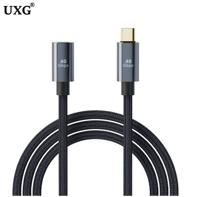 „Thunderbolt 4“ USB C plėtinys kištukinis ir moteriškas USB4 prailginimo 40 Gbps duomenų kabelis 8K@60Hz PD 5A/100W C tipo duomenų laidas, skirtas „MacBook Pro“