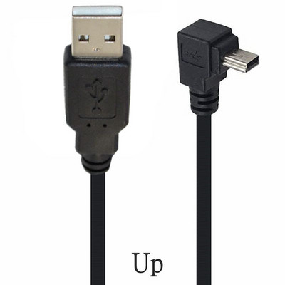 USB 2.0 Type-A – FEL le le Balra jobbra szögletes 90 fokos Mini USB adatszinkronizálási kábel Töltőkábel 0,25 m 0,5 m 1 m 1,5 m 3 m 5 m
