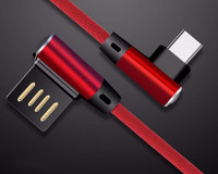 Dvostruko koljeno 90 stupnjeva Reverzibilni najlonski pleteni kabel za punjenje Brzi kabel za sinkronizaciju podataka Punjač za iphone Micro USB Type-C