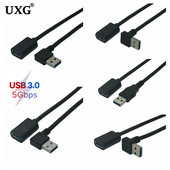 USB hosszabbító kábel könyök derékszögű rövid kábel USB-duga-anya adatkábel L-típusú 3.0 rövid USB lemezes billentyűzet és egér