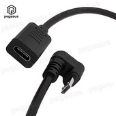 30CM USB 3.1 Type-C ženski na U kutni 90 stupnjeva USB 2.0 Micro 5 Pin / Type-C muški kabel za napajanje kabela za sinkronizaciju podataka