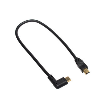 90 μοιρών USB Τύπος C 3.1 Αρσενικό σε Mini USB 5Pin&Micro-B 5P Αρσενικό βύσμα μετατροπέα OTG Καλώδιο φόρτισης δεδομένων Elbow για Macbook