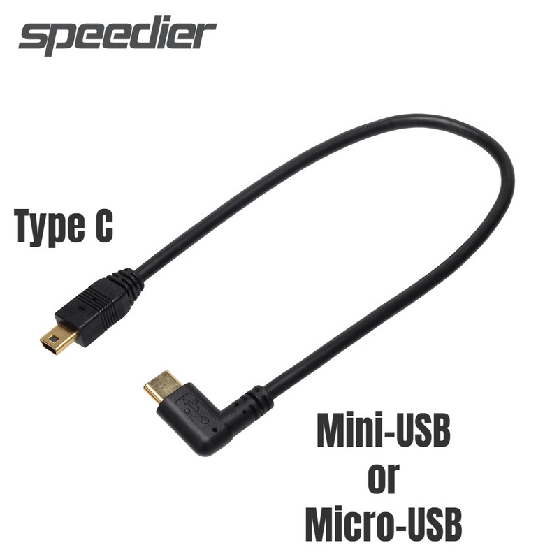 90 stupnjeva USB tipa C 3.1 muški na mini USB 5Pin&Micro-B 5P muški konverter OTG adapter lakat kabel za punjenje podataka za Macbook