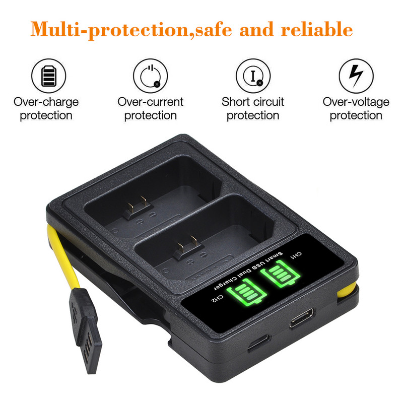 NP FZ100 NP-FZ100 akumulatora lādētājs ar iebūvētu USB un Type-C priekš Sony A6600, A7S3, Alpha 7C, a7M3, Alpha 7R III, A7M4