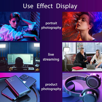 LED фотография Видео осветителен панел Осветление Комплект лампа за фото студио със стойка за статив RGB филтри за снимане на живо Youbube Streaming