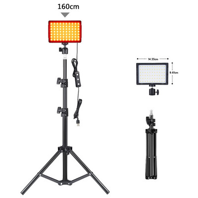 LED-fotograafia videovalguspaneeli valgustus Fotostuudio lambikomplekt koos statiivialuse RGB-filtritega YouTube`i otseülekande tegemiseks