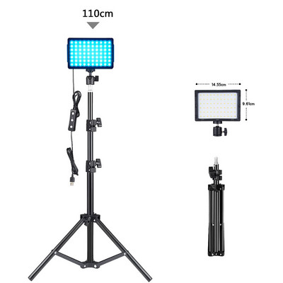 LED-fotograafia videovalguspaneeli valgustus Fotostuudio lambikomplekt koos statiivialuse RGB-filtritega YouTube`i otseülekande tegemiseks