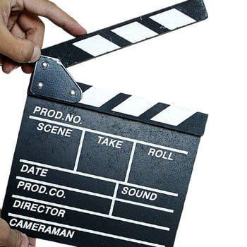 Режисьор видео сцена Clapperboard Телевизионен филм Clapper Board Филм Slate Cut Prop Plank 20*20CM