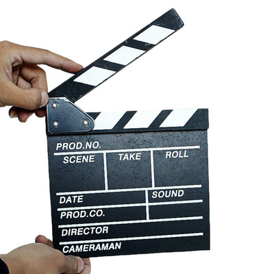 Режисьор видео сцена Clapperboard Телевизионен филм Clapper Board Филм Slate Cut Prop Plank 20*20CM