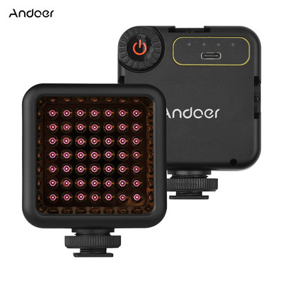 Andoer IR49S Mini IR Φως νυχτερινής όρασης Υπέρυθρο φως φωτογραφίας με 3 κρύα βάση παπουτσιών για βιντεοκάμερα βιντεοκάμερας