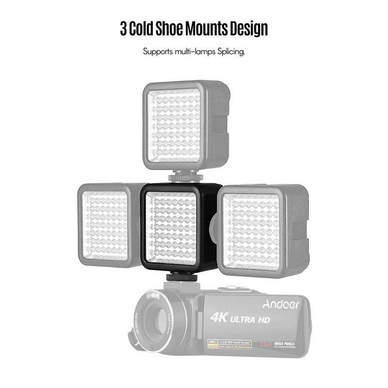 Andoer IR49S Mini IR öönägemisvalgus infrapunafotograafia valgus 3 külmakinnitusega kaamera videosalvestuseks