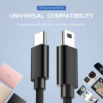 Καλώδιο USB Mini-B Καλώδιο USB C σε Mini καλώδιο USB Γυναικείο σε αρσενικό Καλώδιο USB για Thunderbolt 3 Φορητός υπολογιστής Εγγραφή Mini-B