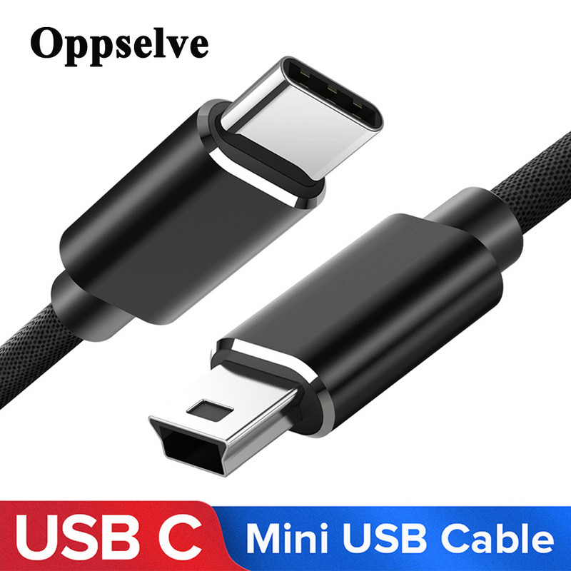 USB Mini-B kabel USB C na Mini USB žičani kabel Ženski na muški USB kabel za Thunderbolt 3 Računalo Laptop Snimač za vožnju Mini-B