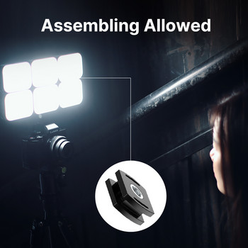 VIJIM VL100C LED Selfie Light Dimmable LED Extend 3 Cold Shoe Ρυθμιζόμενη κεφαλή μπάλας 170° για ζωντανή φωτογραφία γεμάτη φως YouTube