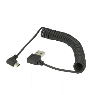 Καλώδιο USB Mini USB 90 μοιρών Δεξιά γωνία USB A αρσενικό σε μίνι USB με ορθή γωνία αρσενικό ανασυρόμενο καλώδιο συγχρονισμού δεδομένων Cabo 1m