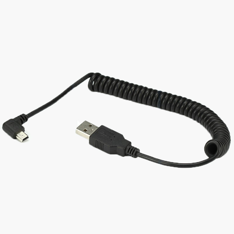 Καλώδιο USB Mini USB 90 μοιρών Δεξιά γωνία USB A αρσενικό σε μίνι USB με ορθή γωνία αρσενικό ανασυρόμενο καλώδιο συγχρονισμού δεδομένων Cabo 1m