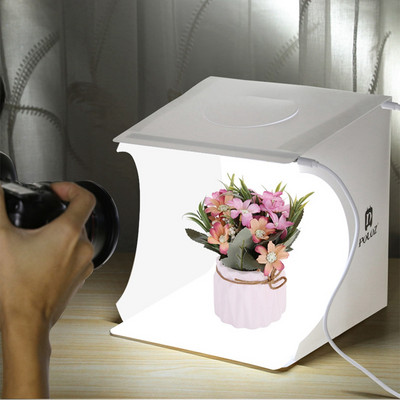 Преносимо фото студио Фотография 1 2 LED панела Сгъваема кутия Осветителна кутия Комплект кутия за палатка за снимане Дифузен софтбокс Лайтбокс
