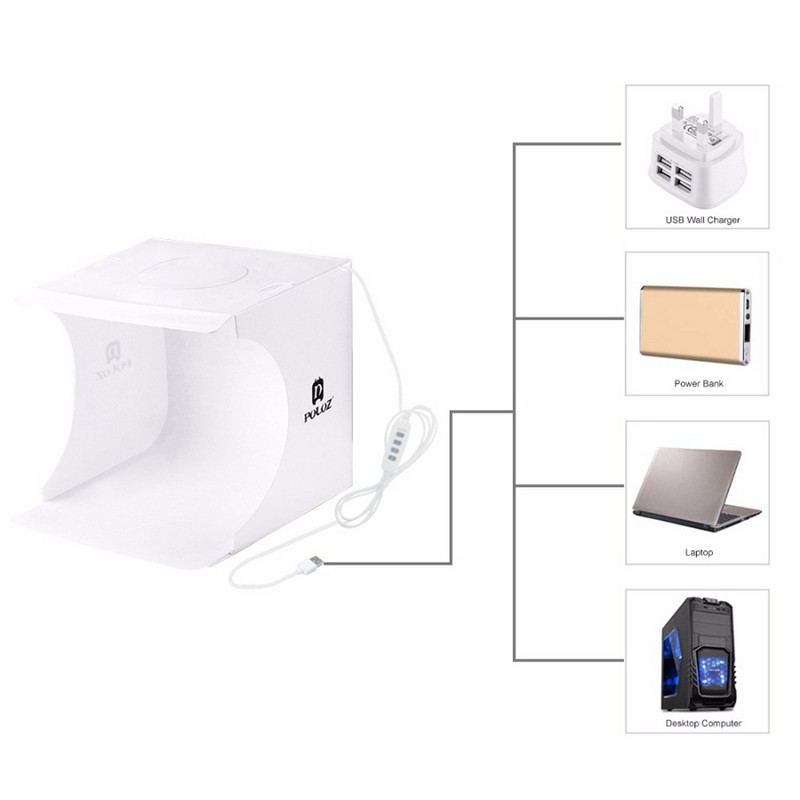 Pārnēsājamas fotostudijas fotografēšana 1 2 LED paneļi, saliekamā kastes apgaismojums, studijas šaušanas telts kastes komplekts, izkliedēta Softbox gaismas kaste