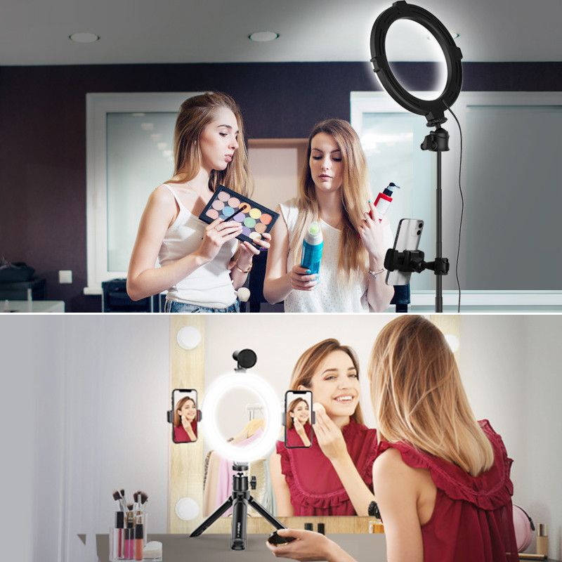 VIJIM K9 8 collu RGB gredzena gaismas statīva zvana gaisma LED pašbildes gredzena gaisma ar statīvu 3000-6500K RGB video gaisma vietnei Youtube Tik Tok