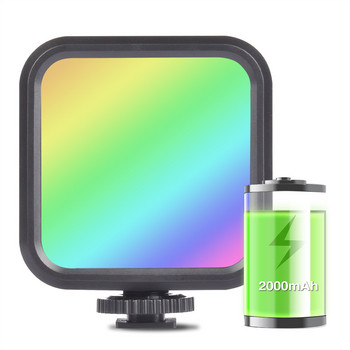 RGB запълваща светлина Пълноцветна LED видео светлина 2500K-9000K 800LUX Магнитна мини RGB светлина Extend 3 Cold Shoe 2000mAh Type-c Port