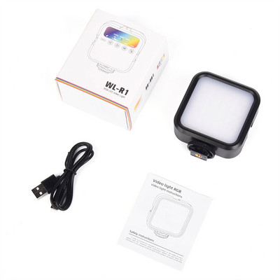 RGB výplňové svetlo, plnofarebné LED video svetlo, 2500K-9000K, 800LUX, magnetické mini RGB svetlo, rozširujúce 3 studené pätice, 2000mAh port typu C