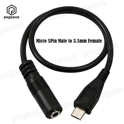 30CM DC 3,5 mm ženski na 5pin mini / mikro 5P priključak muški mikrofonski adapter USB produžni kabel