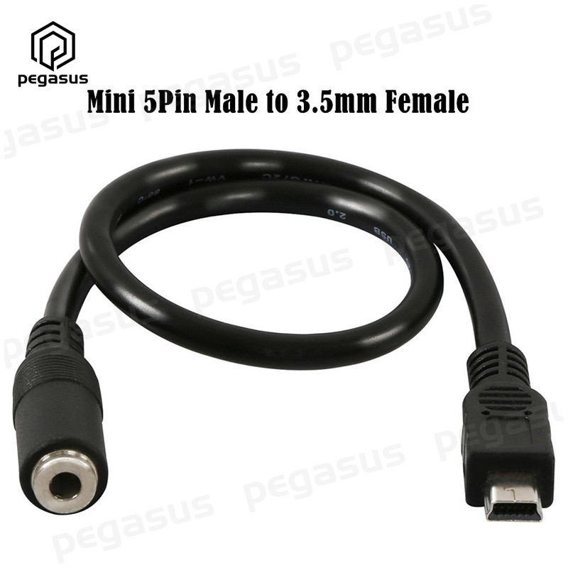 30CM DC 3,5 mm ženski na 5pin mini / mikro 5P priključak muški mikrofonski adapter USB produžni kabel