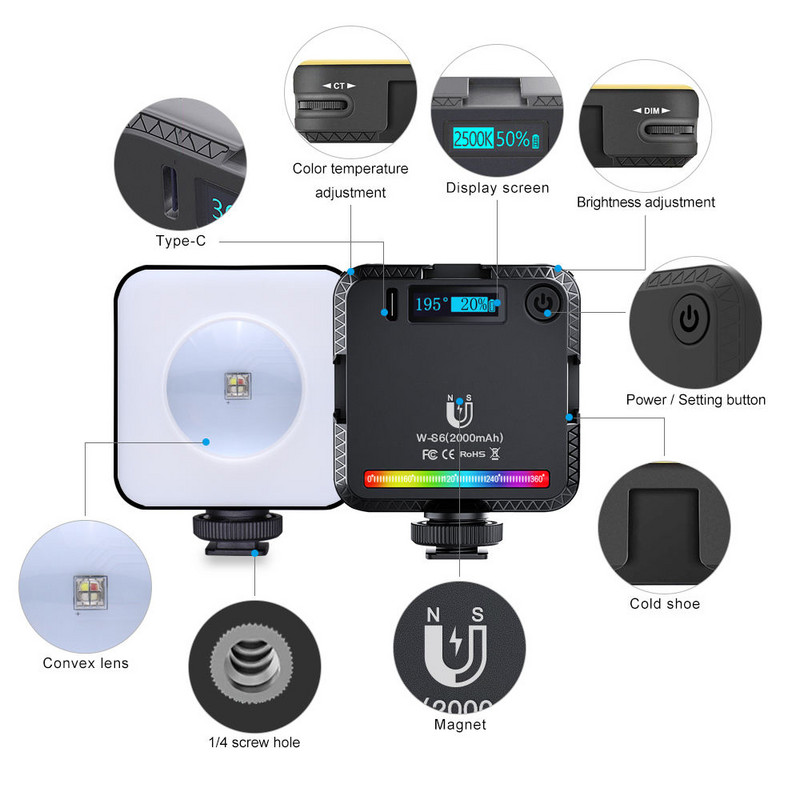 KIMRIG RGB svjetiljka za zalazak sunca Video svjetlo LED romantična svjetiljka za projektor Svjetlo za projekciju atmosfere uživo za fotografski studio