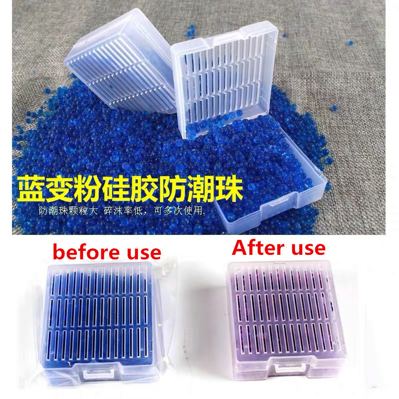 1Kutija Perle od silika gela za višekratnu upotrebu Desikant koji mijenja boju koji pokazuje upijač vlage Odvlaživač Upijač vlage
