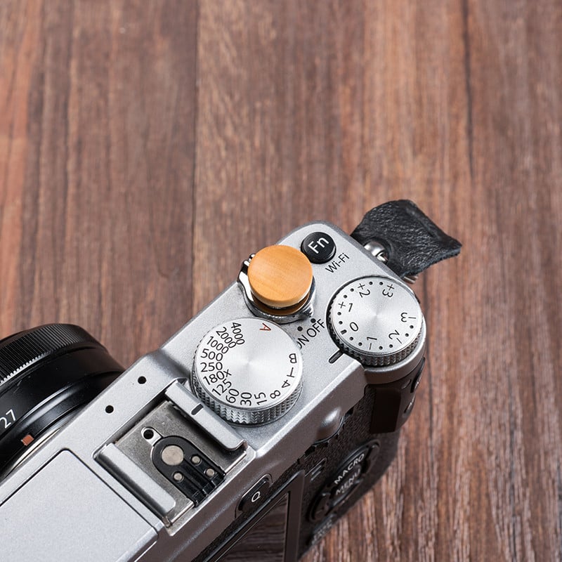 Drvena drvena konkavna površina tipke za otpuštanje zatvarača za Fujifilm X100F X100V XT4 XT30 20 XPRO2XE3 M10P Fuji X100F