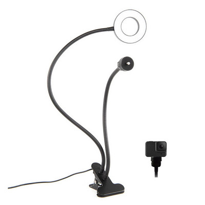 Led hordozható webkamera könnyű állvány, erős klip Egyszerű vezérlés Élő közvetítés Sportkamera Vezetékes vezérlő Forgatható USB táp Vlog