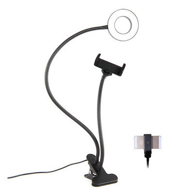 Led hordozható webkamera könnyű állvány, erős klip Egyszerű vezérlés Élő közvetítés Sportkamera Vezetékes vezérlő Forgatható USB táp Vlog