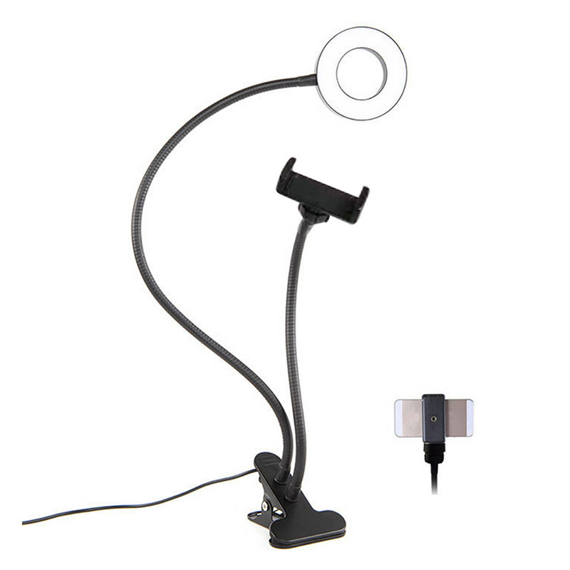 Led hordozható webkamera könnyű állvány, erős klip Egyszerű vezérlés Élő közvetítés Sportkamera Vezetékes vezérlő Forgatható USB táp Vlog