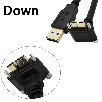 USB 3.0 A muški na Micro B kabel lijevo desno gore dolje kut 90 stupnjeva muški s pričvrsnim vijcima 5Gbps 0,3 m 1 m 1,8 m