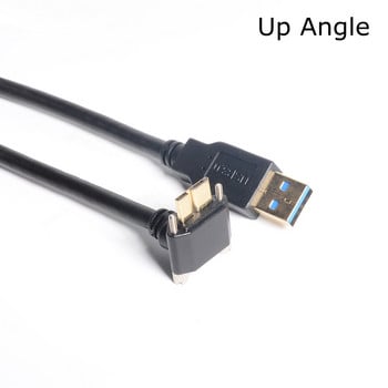 USB 3.0 ab 90 μοιρών Δεξιά & Αριστερά & Πάνω & Κάτω Γωνία Micro B USB 3.0 Με Βίδες Ασφάλισης Βάση Καλώδιο δεδομένων 0.3m 1m 1.8m