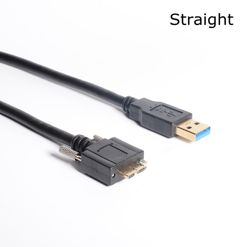 USB 3.0 A muški na Micro B kabel lijevo desno gore dolje kut 90 stupnjeva muški s sigurnosnim vijcima 5Gbps 0,3 m 1 m 1,8 m 1 FT 6 FT