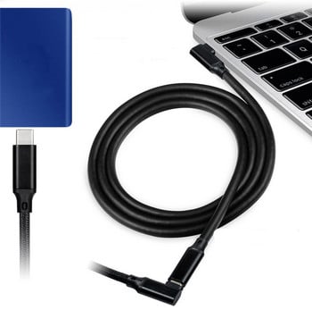 Elbow 100W PD 5A Curved καλώδιο επέκτασης USB3.1 Type-C 4K 10Gbps USB-C Gen 2 Extender Cord for Macbook Nintendo ASUS HP Laptop