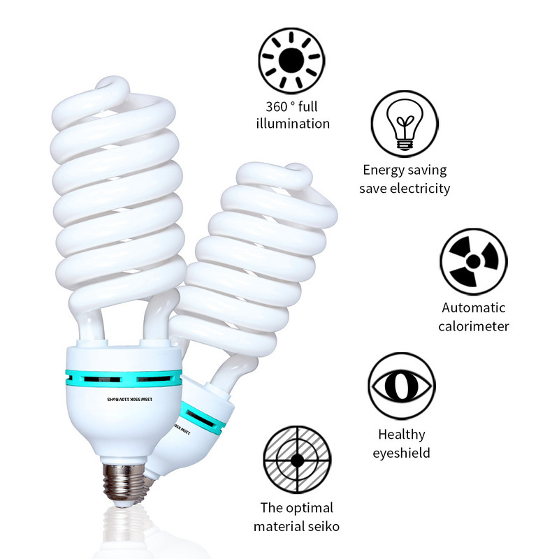 SH 2tk 135w fotograafia pirn Lambi valgustus Softbox Soft Box 5500k Light CFL Balance päevavalgus fotovideostuudio pildistamiseks