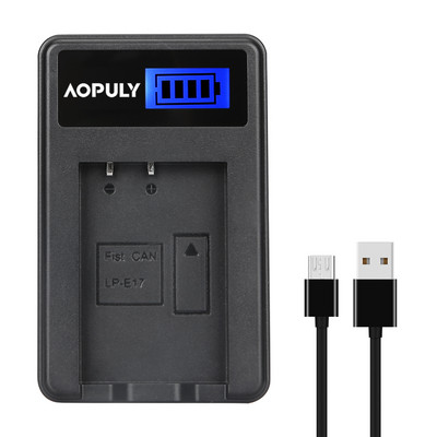 AOPULY LP-E17 LPE17 LP E17 LCD kijelzős USB akkumulátor töltő Canon X8i Rebel T6i M3 EOS 760D Kiss 8000D Rebel T6s 750D fényképezőgéphez