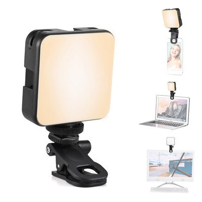 Andoer W64 Mini Clip-on LED Video Light Запълваща светлина за мобилен телефон Конферентна светлина 2500K-6500K Димируема за поточно предаване на живо Selfie